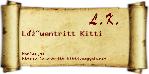 Löwentritt Kitti névjegykártya